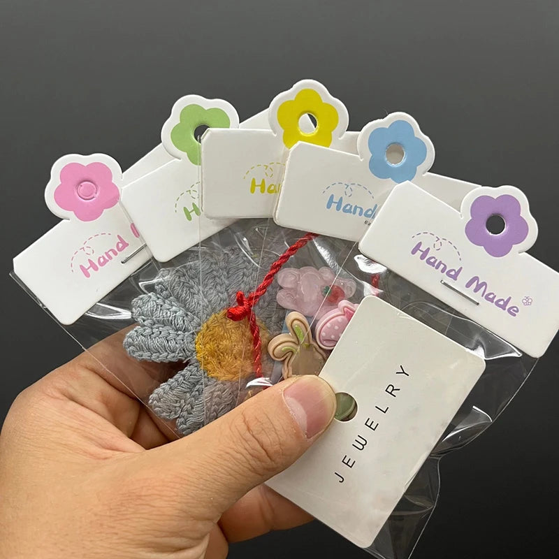 100 Pcs Foldable Flower Jewelry Hang Tags & Display Cards Jewelry Display Cards Axl
