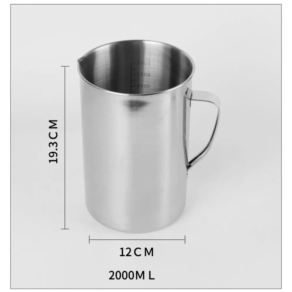 Stainless Steel Measuring Cup 500ml 1000ml 2000ml Graduated Measuring Cup Axl 2000 ml