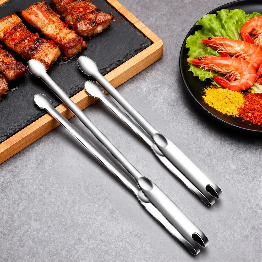 Stainless Steel Grill Tongs – Non-Slip BBQ & Kitchen Clip BBQ Grill Tongs Axl
