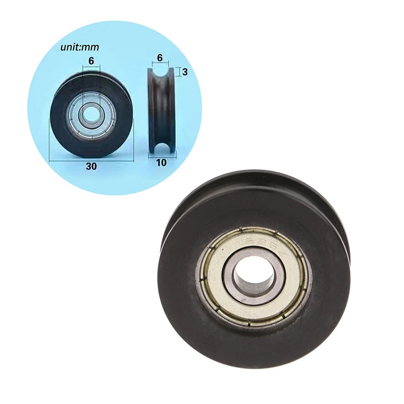 U Groove Roller Pulley Wheel – 626 Bearing for Sliding Doors Roller Pulley Wheel Axl