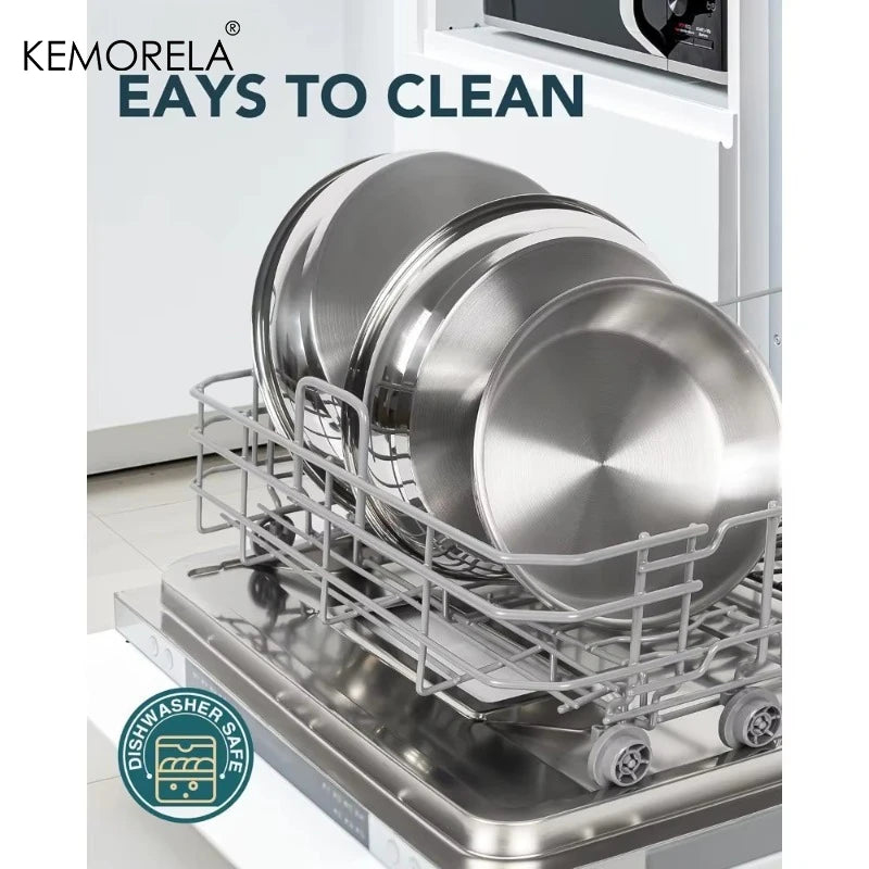 KEMORELA 316 Stainless Steel Stackable Pot Set – Induction Safe Stackable Cookware Set Axl