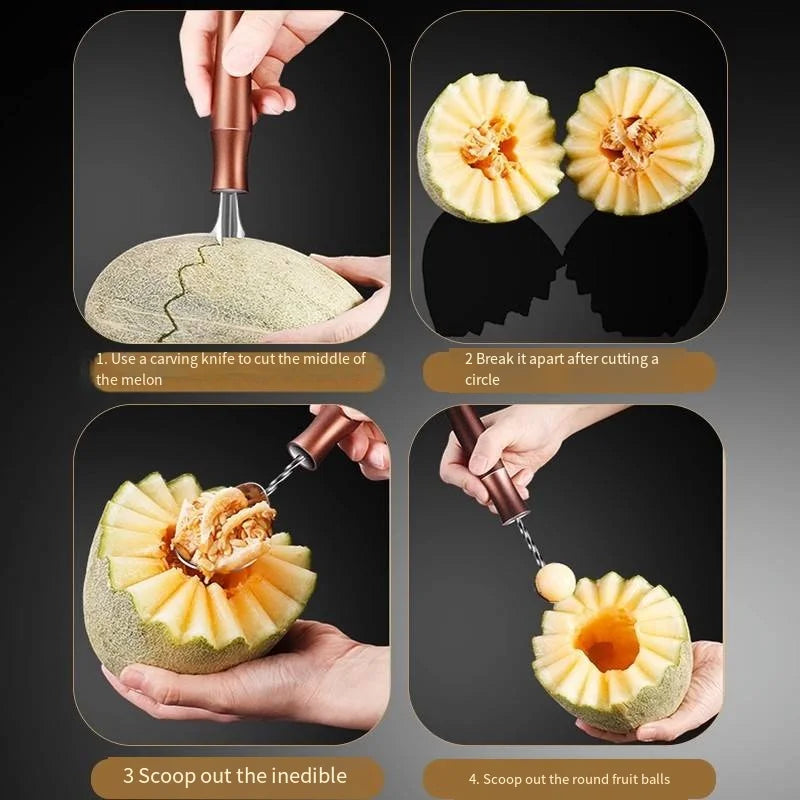 Stainless Steel Melon Baller & Fruit Carving Tool Set Melon Baller & Carving Tool Axl