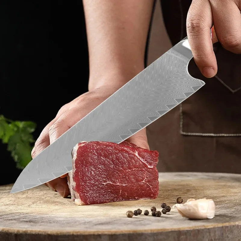 InLeung Damascus Steel Chef Knife – Cleaver & Slicer 19cm Damascus Kitchen Knife Axl