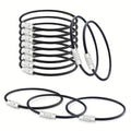10-Pack Stainless Steel Cable Wire Keychains & Luggage Tag Loops Cable Wire Keychains Axl Black