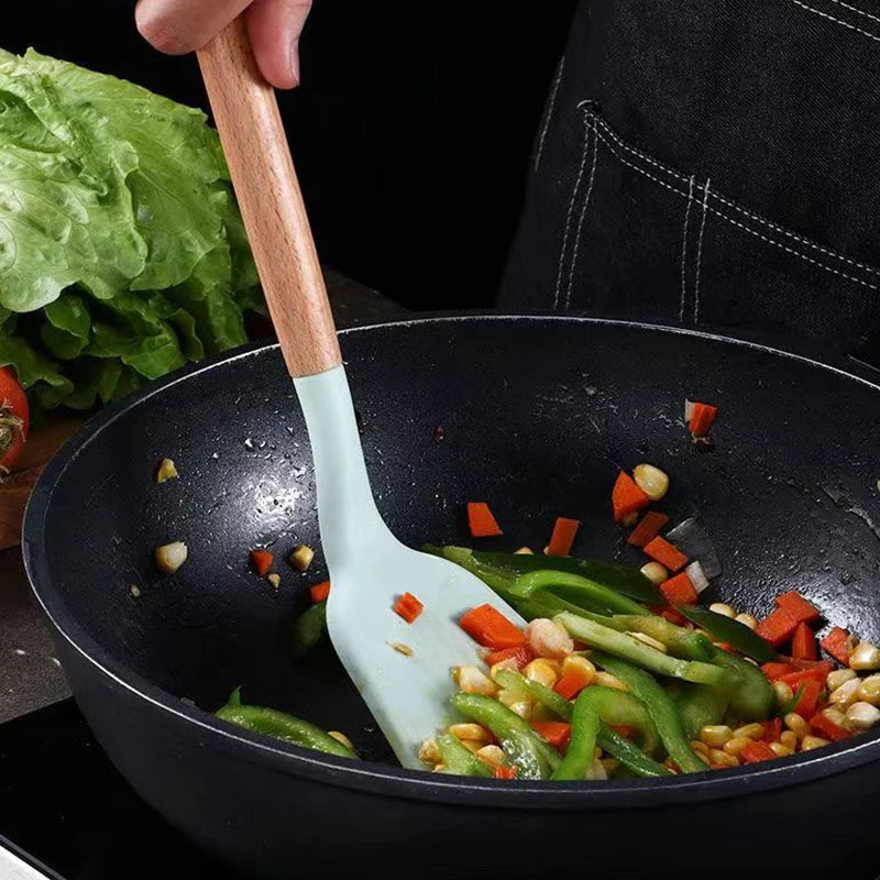Silicone Spatula Set – Wide Pizza Shovel & Kitchen Scraper Silicone Cooking Utensils Axl