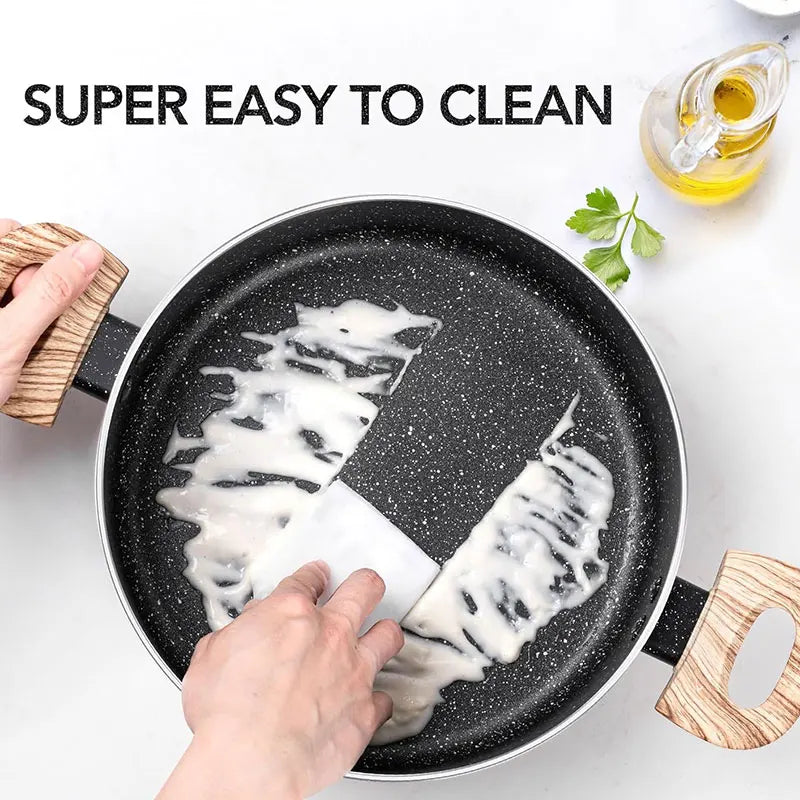 MICHELANGELO 5 Qt Nonstick Granite Stock Pot with Glass Lid Nonstick Stock Pot Axl