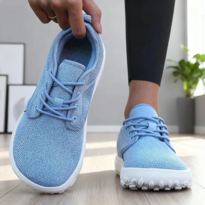 Women's Wide Toe Barefoot Sneakers | Breathable Mesh Platform Platform Walking Sneakers Axl