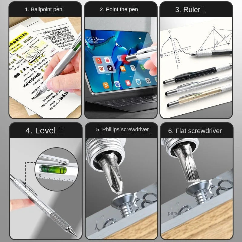 7-in-1 Stylus Pen – Ballpoint, Screwdriver, Ruler & Level Multifunctional Stylus Pen Axl