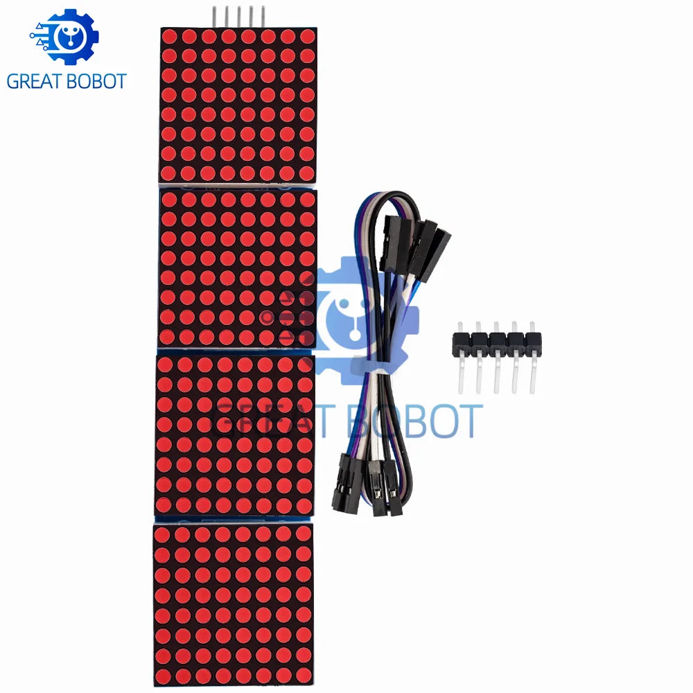 MAX7219 4-in-1 Dot Matrix Module for Arduino – 5P Cable LED Display Module Axl