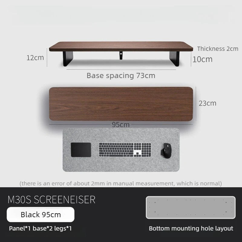 Monitor Stand Riser & Modular Wood Desk Organizer – M30S Monitor Stand Riser Axl Walnut Color 95CM
