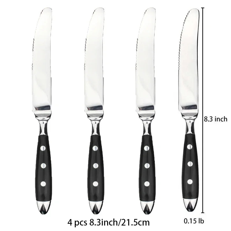 Western Stainless Steel Cutlery Set – Knives, Forks & Spoons Flatware Cutlery Set Axl 4 Pc Table knife
