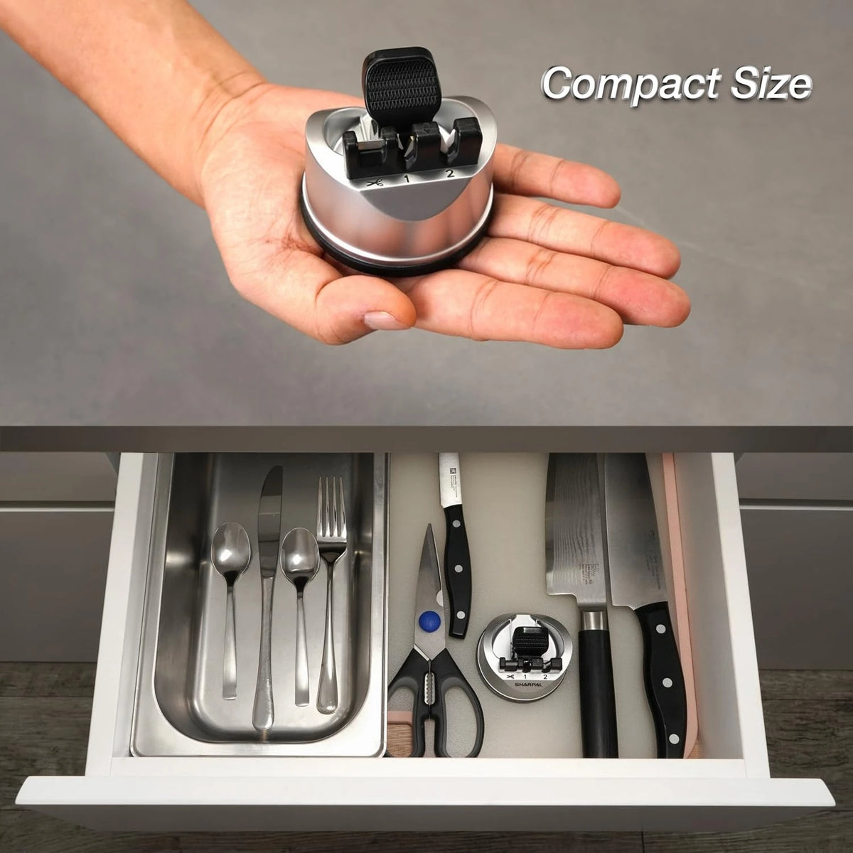 PLYS Knife Sharpener with Suction Cup – Tungsten & Ceramic Knife Sharpener Axl