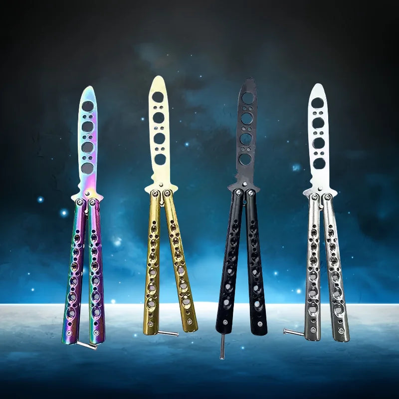 Butterfly Knife Trainer – Stainless Steel Safe Practice Tool Practice Knife Trainer Axl