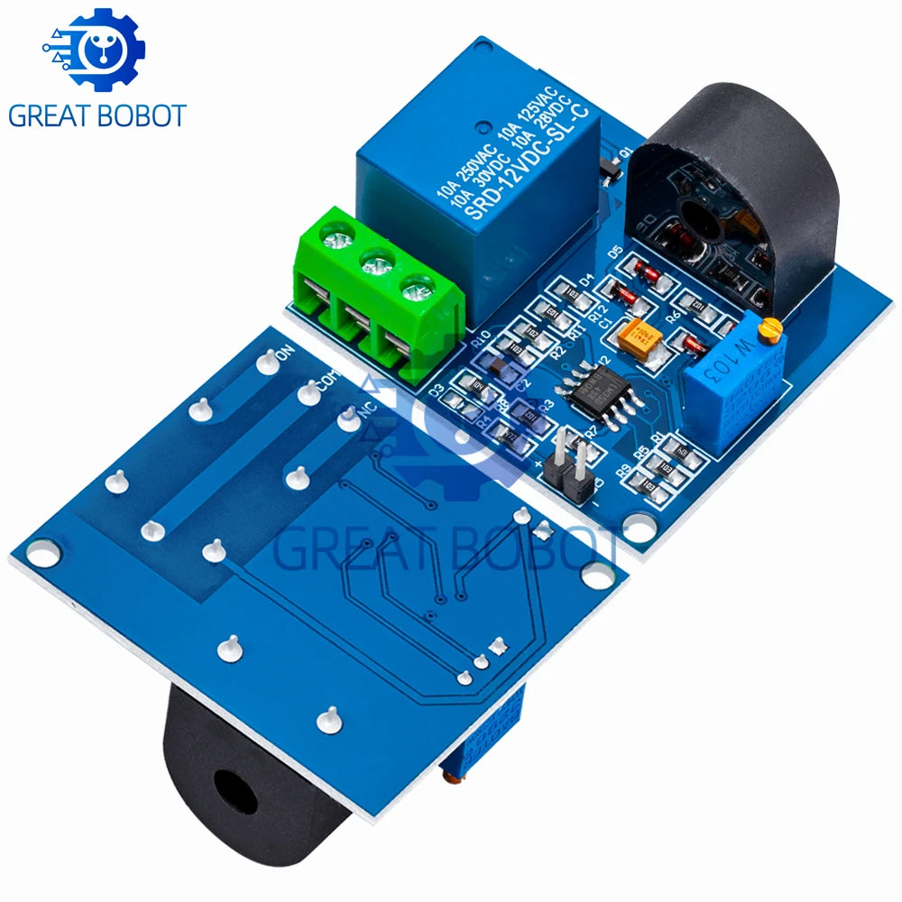 DC 12V AC Current Detection Sensor Module – 5A Overcurrent Switch Current Sensor Module Axl
