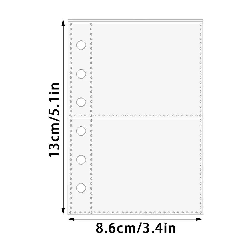 A7 6-Ring Clear Sheet Protectors – 10 Pack Binder Refills Binder Sheet Protectors Axl Transparent 2 grids