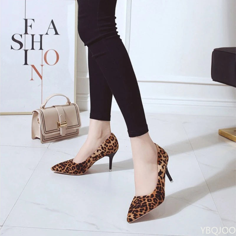 Women's Leopard Print Stiletto Pumps | Pointed Toe Heels Stiletto Pumps Axl