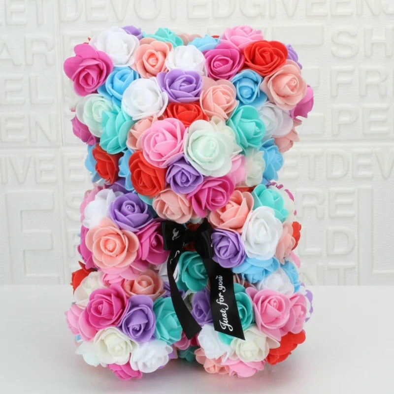 Rose Bear Foam Flower Bear Gift – 20cm Eternal Rose Bear Decorative Rose Bear Axl