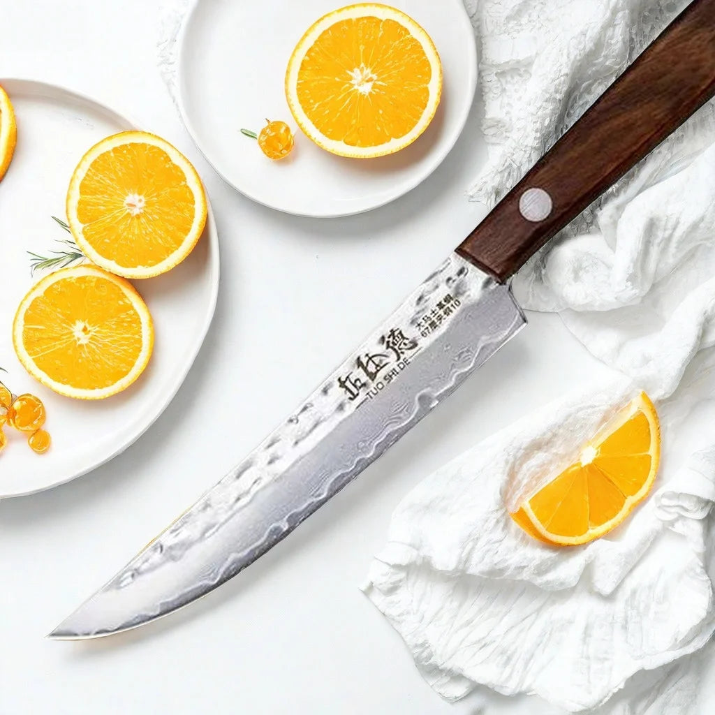 67-Ply Damascus Steel Paring Knife – Sharp, Wood Handle Damascus Kitchen Knife Axl