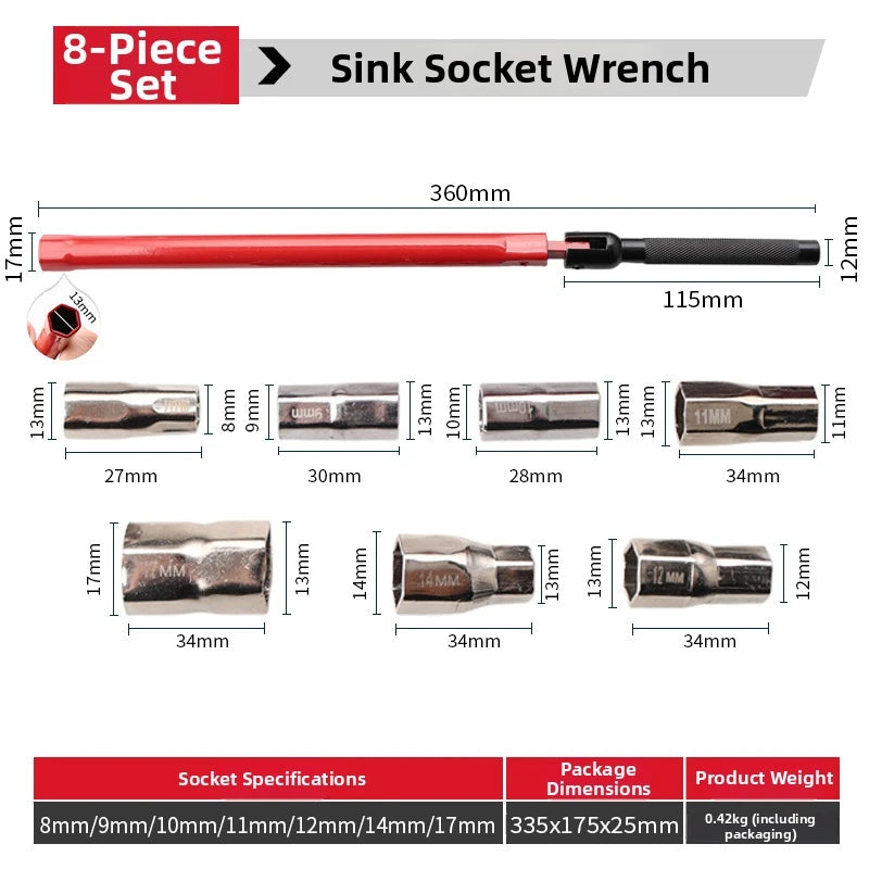 Sink Faucet Wrench Socket Set – Kitchen & Bathroom Plumbing Kit Plumbing Wrench Set Axl 88-17MM China Mainland