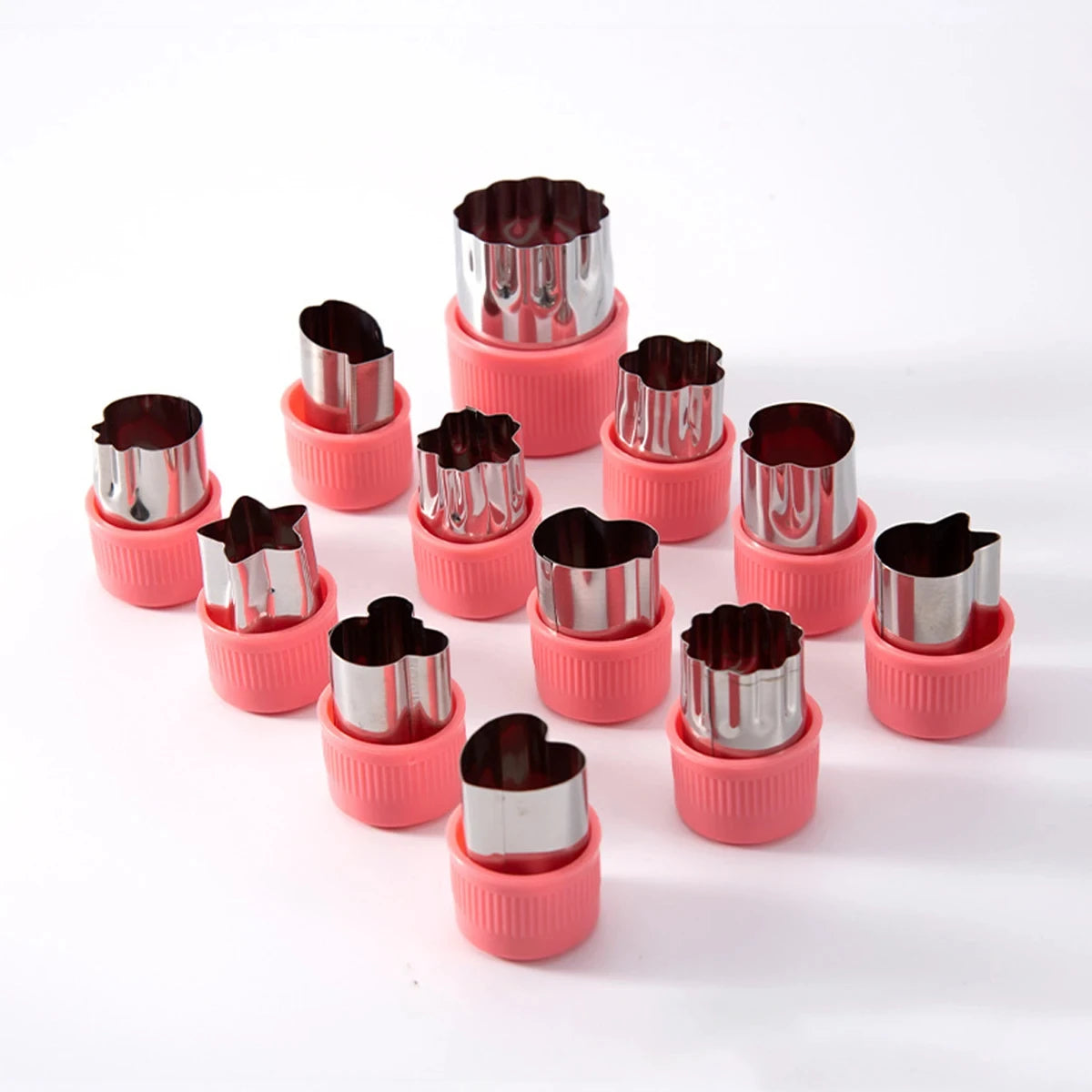 Leeseph 12-Piece Mini Cookie Cutter Set – Stainless Steel Cookie Cutter Set Axl Pink