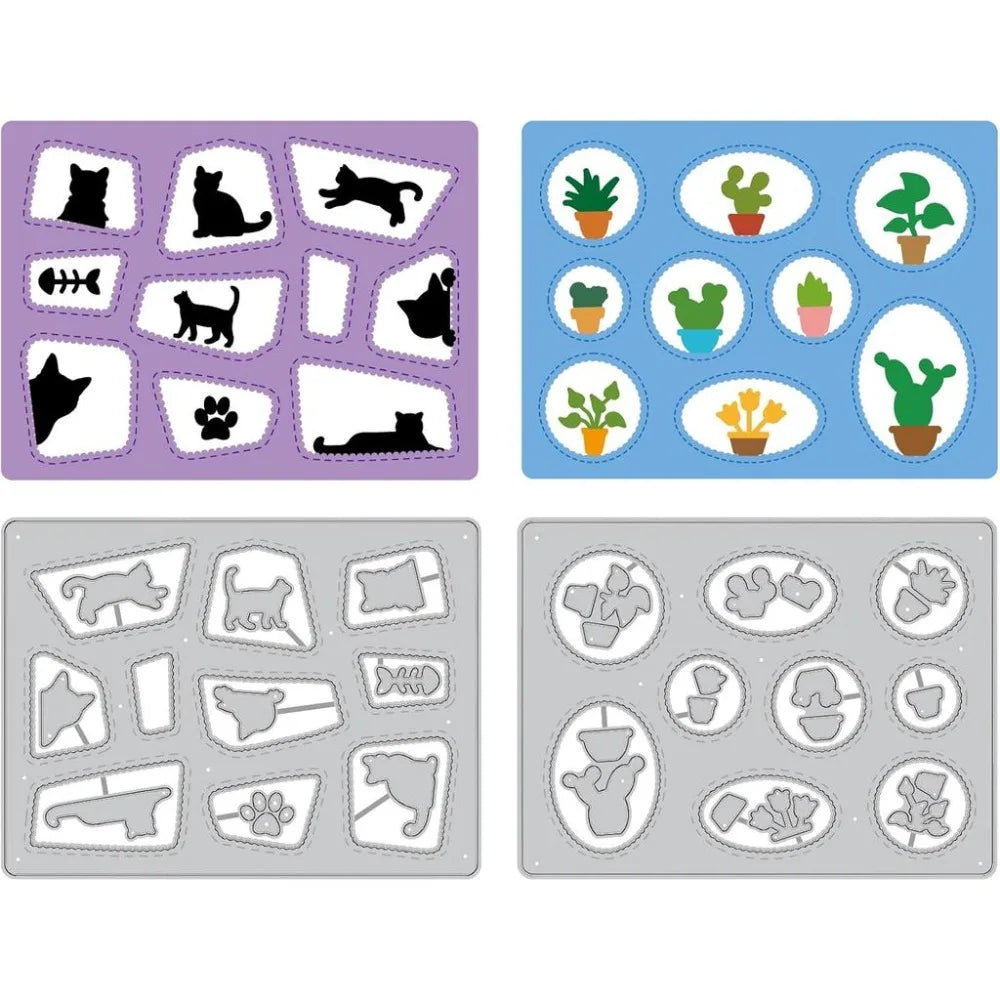 Wacky Windows Metal Cutting Dies – Animal & Plant Frame Stencils Metal Cutting Dies Axl AECH04-19066