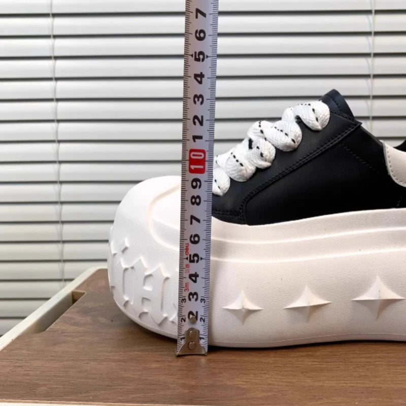 Women's Floral Embroidered Heightening Sneakers | Lace-Up Women's Sneakers Axl