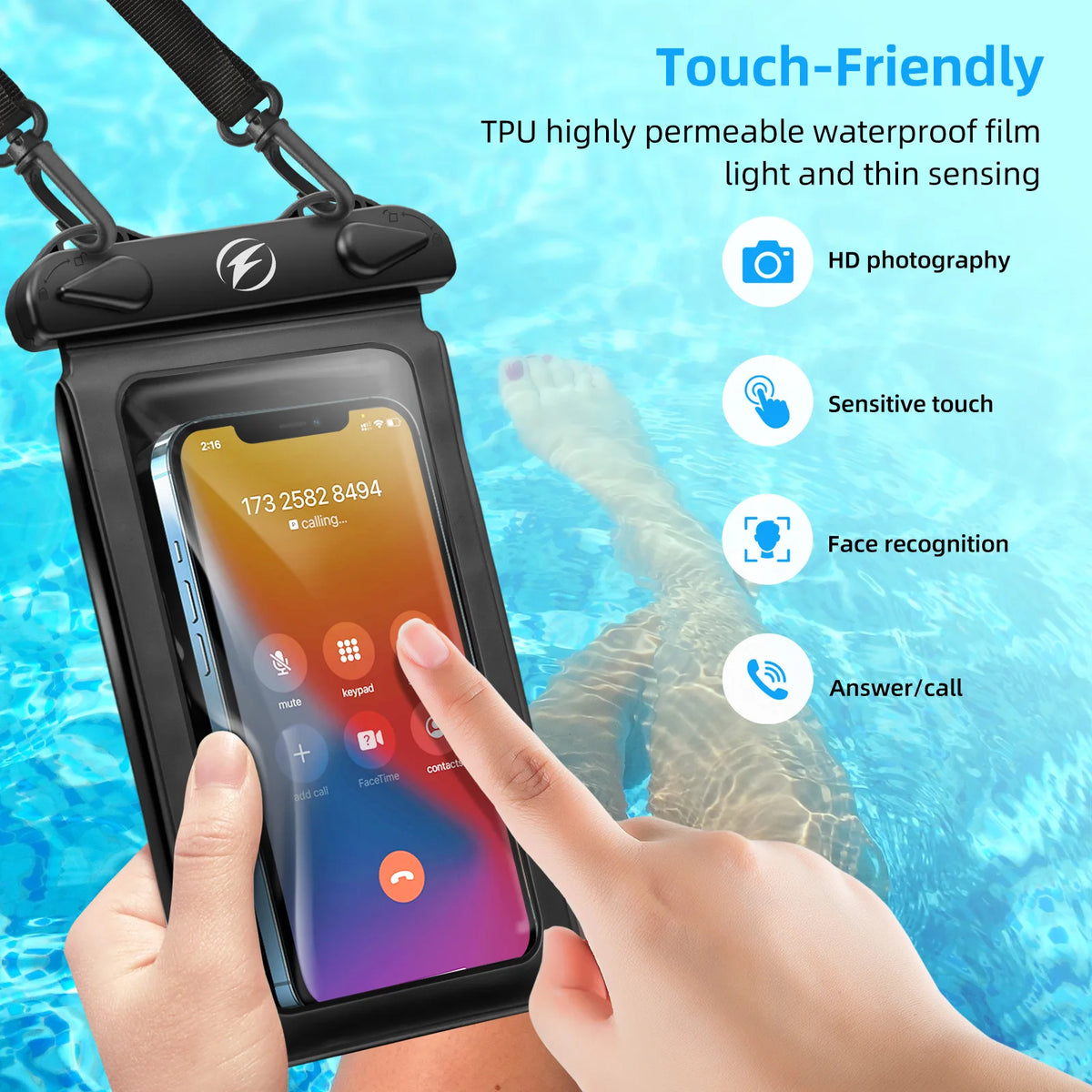 Waterproof Phone Pouch Double Seal Underwater Case – 7.7in Waterproof Phone Pouch Axl
