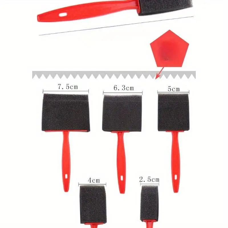 5-Piece Foam Sponge Paint Brush Set – Kids DIY Craft Art Tools Foam Sponge Brush Set Axl
