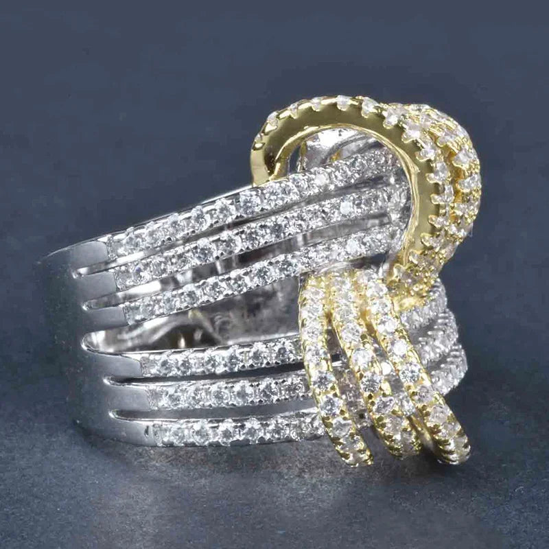 Huitan Women's Cubic Zirconia Pave Wedding Band Ring Fashion Ring Axl