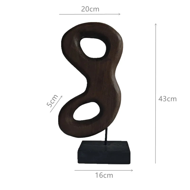 Solid Wood Figurines – Modern Minimalist Desktop Ornaments Wood Figurines Axl 251052