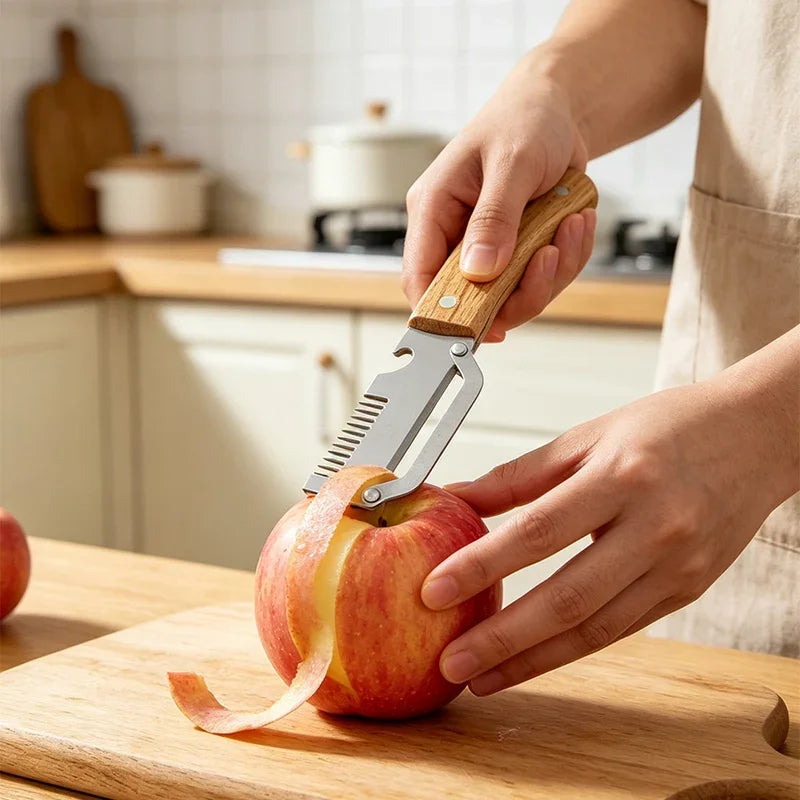 KEMORELA Stainless Steel Vegetable Peeler – Wood Handle Vegetable Peeler Axl