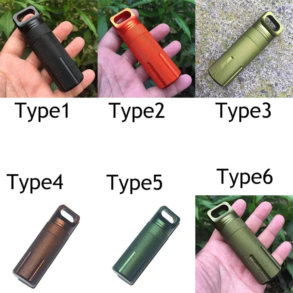 Aluminum EDC Waterproof Airtight Capsule Survival Container EDC Storage Capsule Axl
