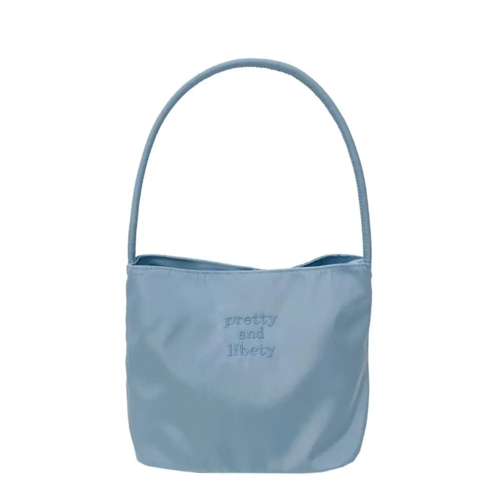 Women's Embroidered Letter Shoulder Bag – Baguette Handbag Shoulder Handbag Axl blue