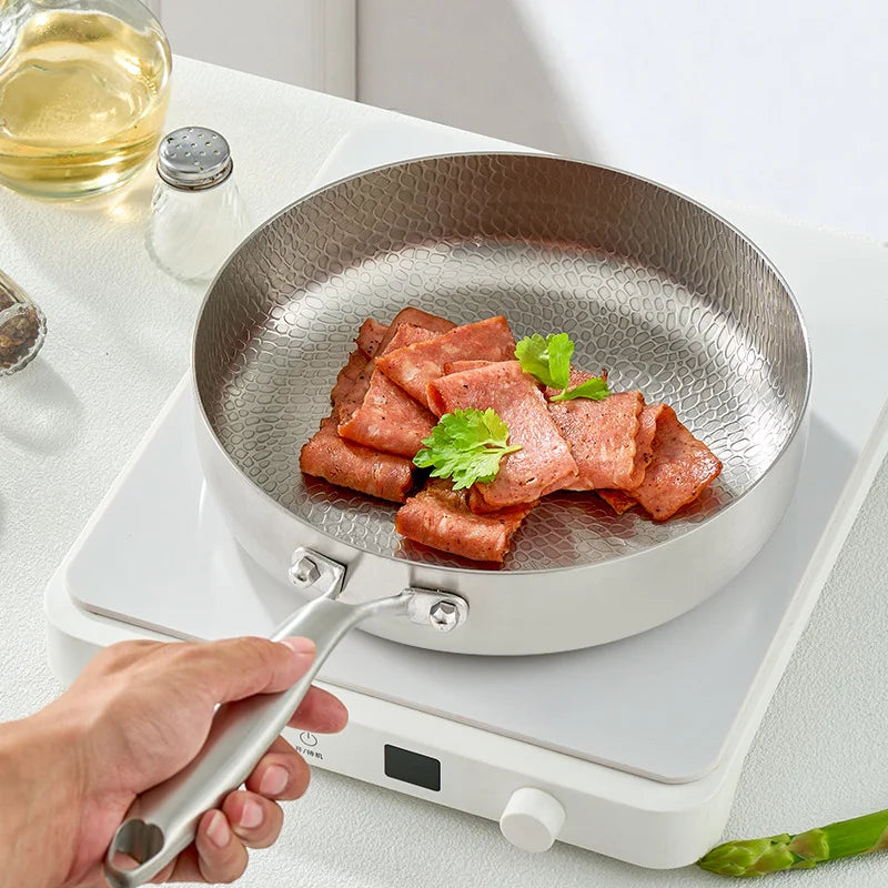 Titanium Stainless Steel Non-Stick Skillet 20/24/28cm Stainless Steel Skillet Axl