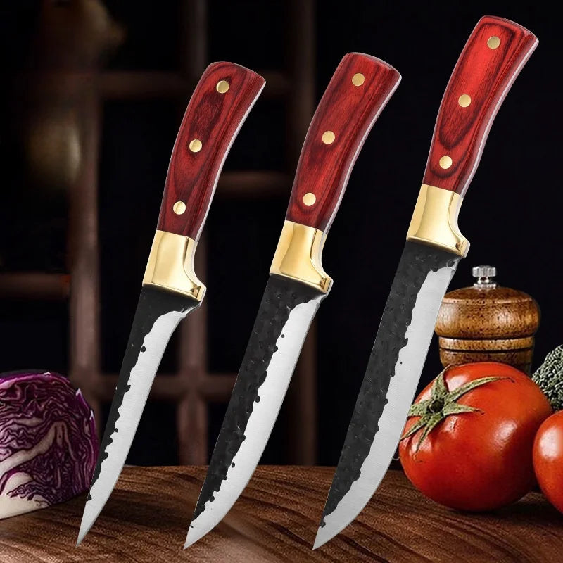 3-Piece Forged Stainless Steel Kitchen Knife Set | Chef & Boning Kitchen Knife Set Axl