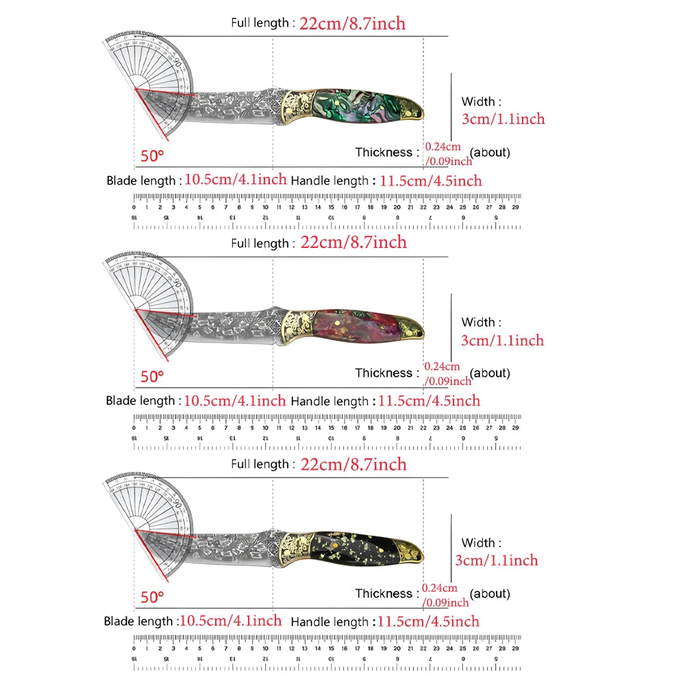 Damascus Steel Kitchen Knife – Full Tang Handmade Forged Blade Damascus Kitchen Knife Axl