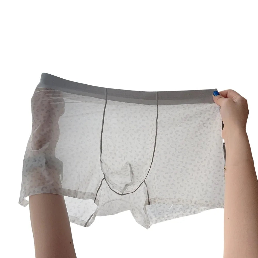 Men's High Waist Ice Silk Boxer Briefs – Quick Dry Underwear Men's Boxer Briefs Axl Grey 2XL
