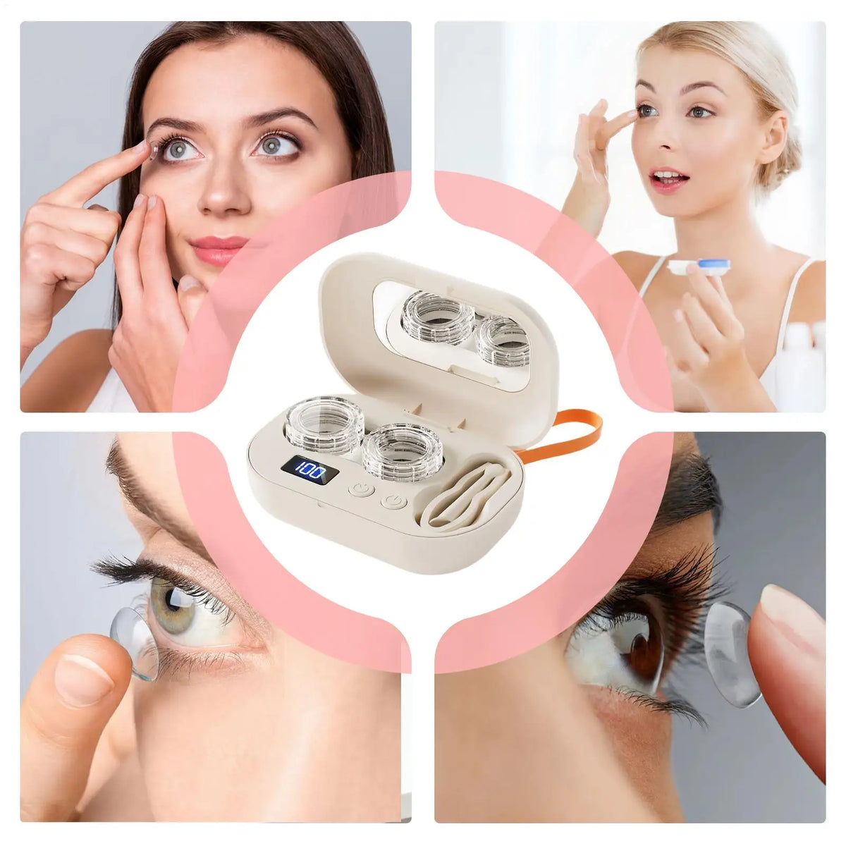 Ultrasonic Contact Lens Cleaner – Portable Electric Case Lens Cleaning Case Axl