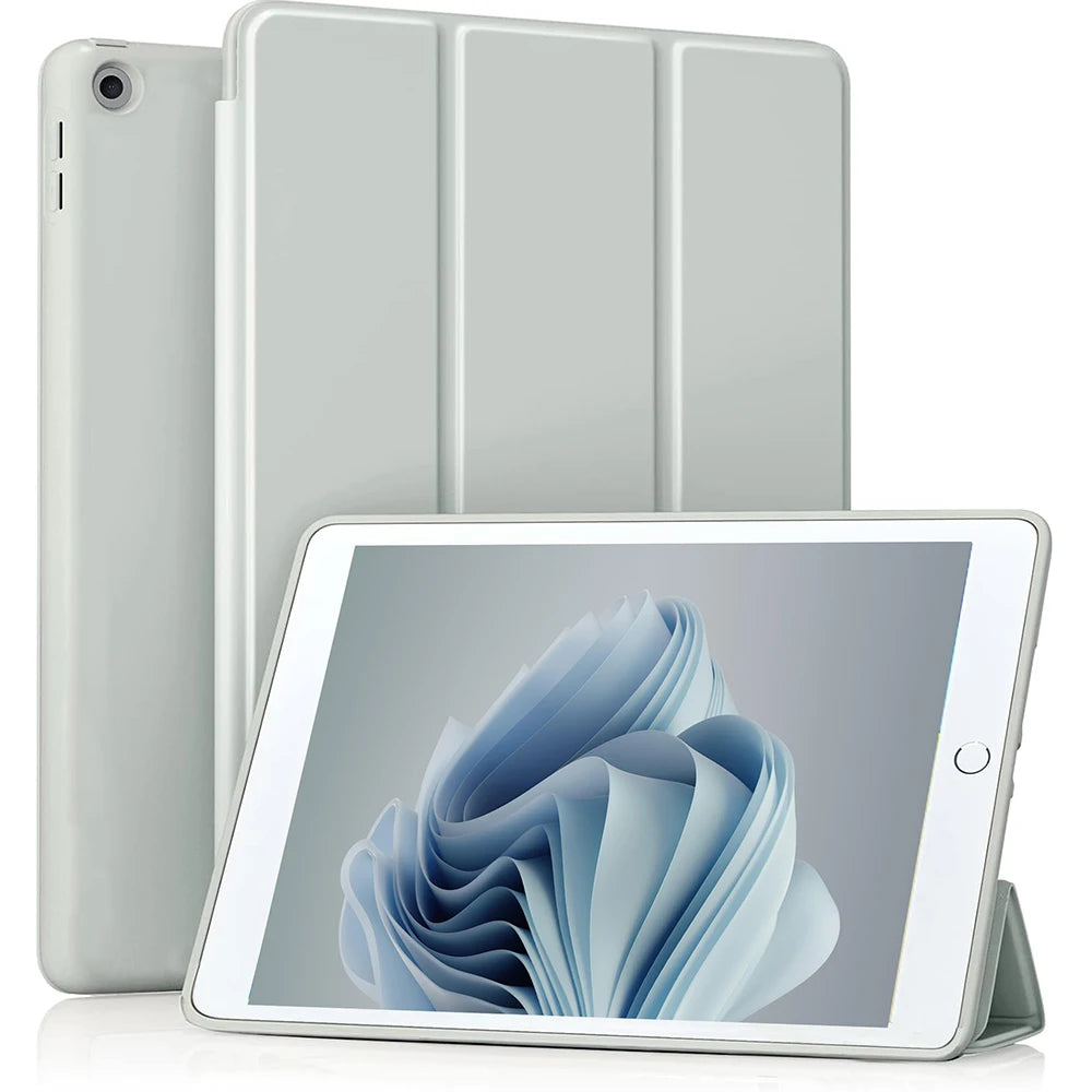Tri-Fold Smart Case iPad 9th/8th/7th Gen 10.2" + Pencil Slot Tablet Folio Case Axl Gray