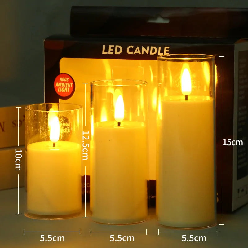 Flameless LED Candle Light – Battery Powered, 3 Sizes Flameless LED Candle Axl 1 set
