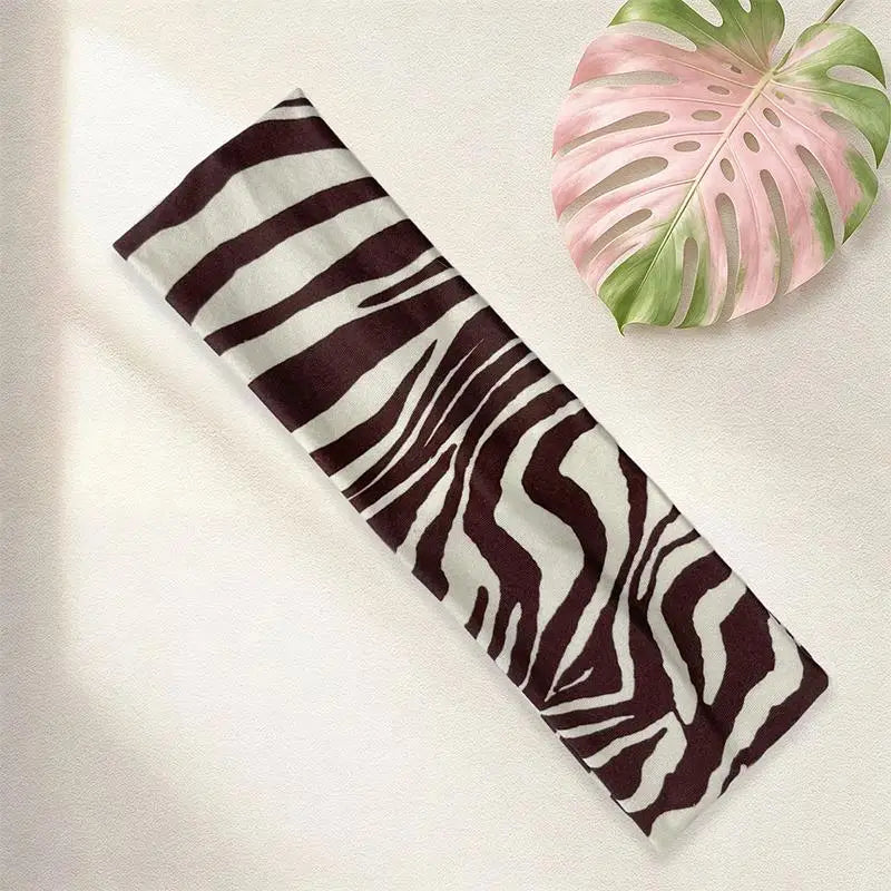 Women's Zebra Print Sports Hairband – Retro Animal Print Sports Hairband Axl brown
