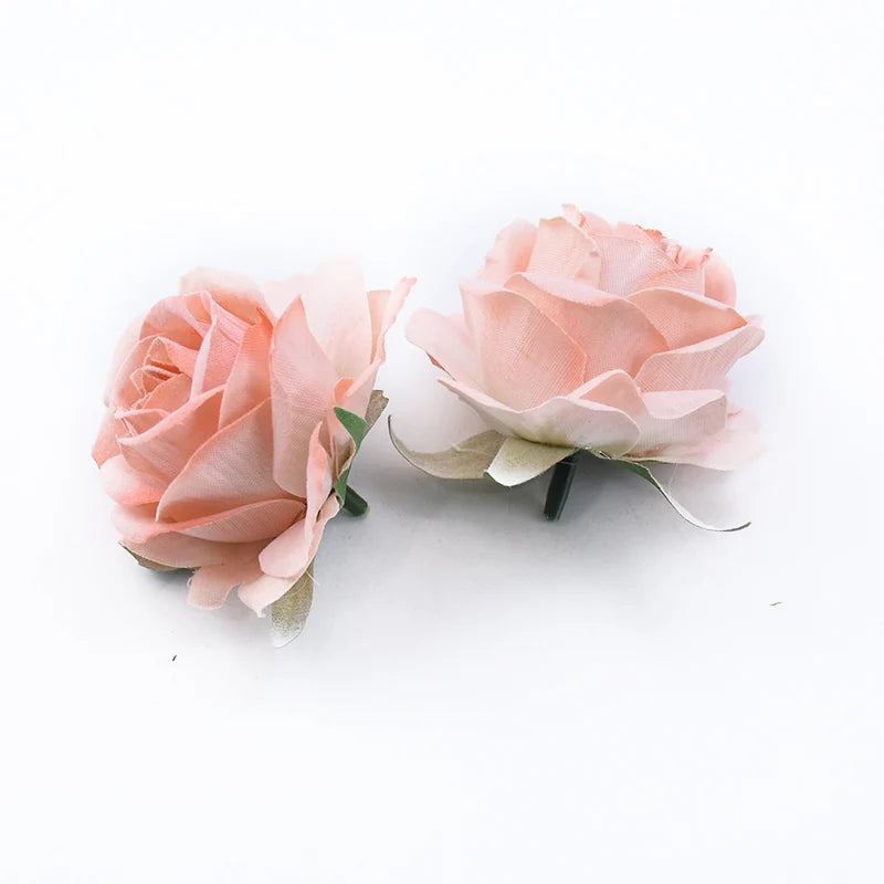 Artificial Silk Rose Heads 5 or 10 Pcs – DIY Wedding Decor Artificial Silk Flowers Axl Orange 10 PCS