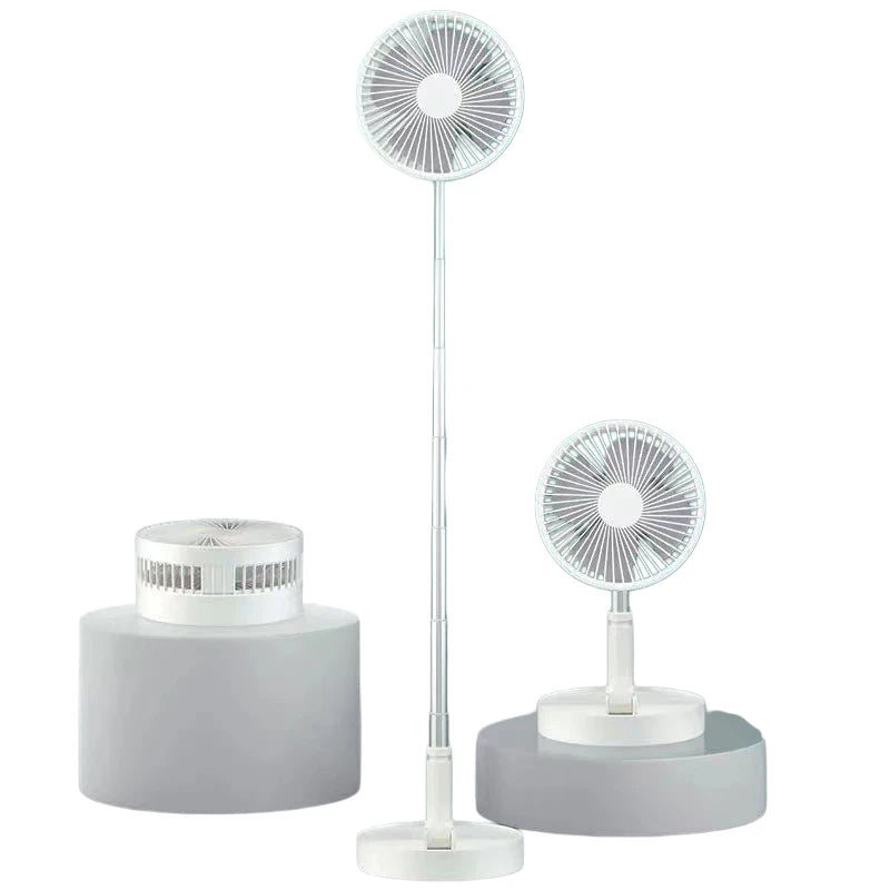 Folding Portable Platform Fan – 4-Speed Adjustable Height Portable Table Fan Axl white