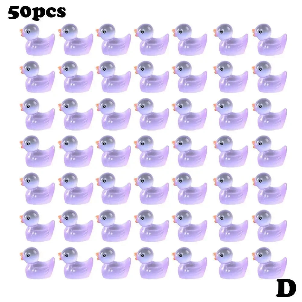 Mini Yellow Duck Figurines 50/100 Pcs – Resin Miniature Decor Miniature Figurines Axl 50pcs purple