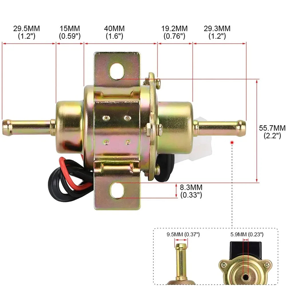 DC 12V Universal Electric Fuel Pump – Gas & Diesel Electric Fuel Pump Axl