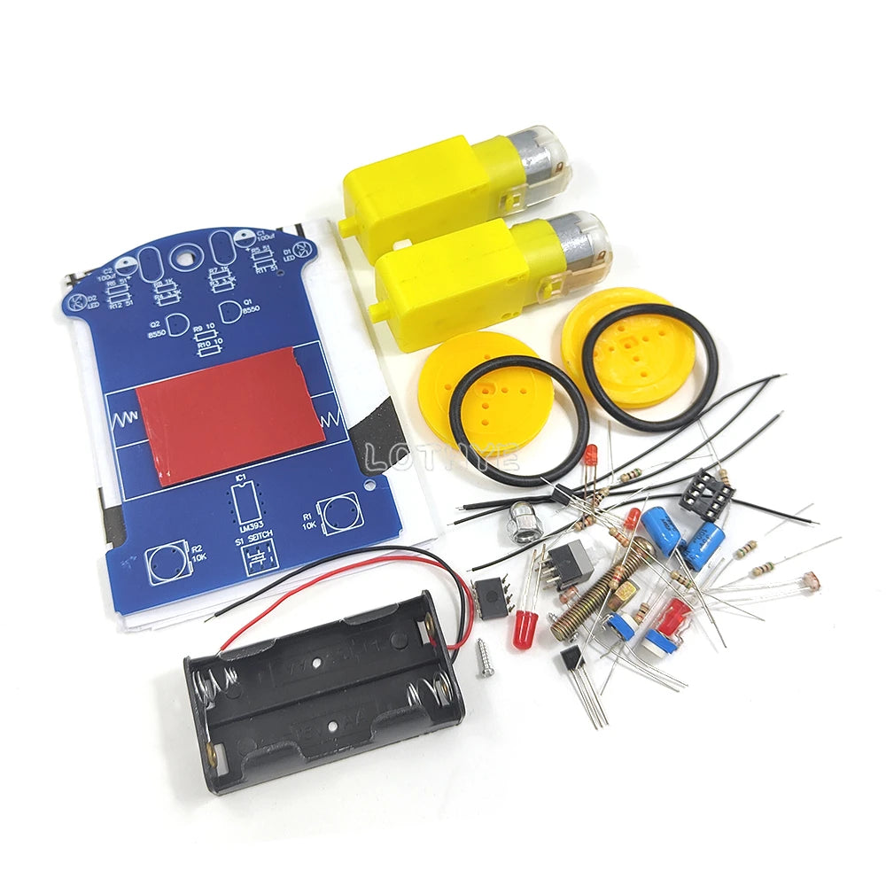 LOTHYE D2-1 Line Tracking Robot Car DIY Soldering Kit DIY Robot Car Kit Axl