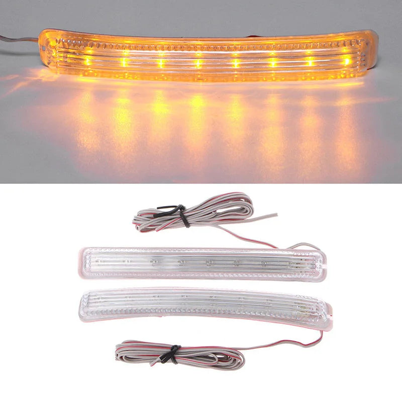 2-Pack Amber 9 SMD LED Rearview Mirror Turn Signal Lights 12V Mirror Turn Signal Light Axl