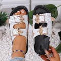 Women's Open Toe Buckle Strap Hollow Out Summer Sandals Women's Sandals Axl 42 WHITE