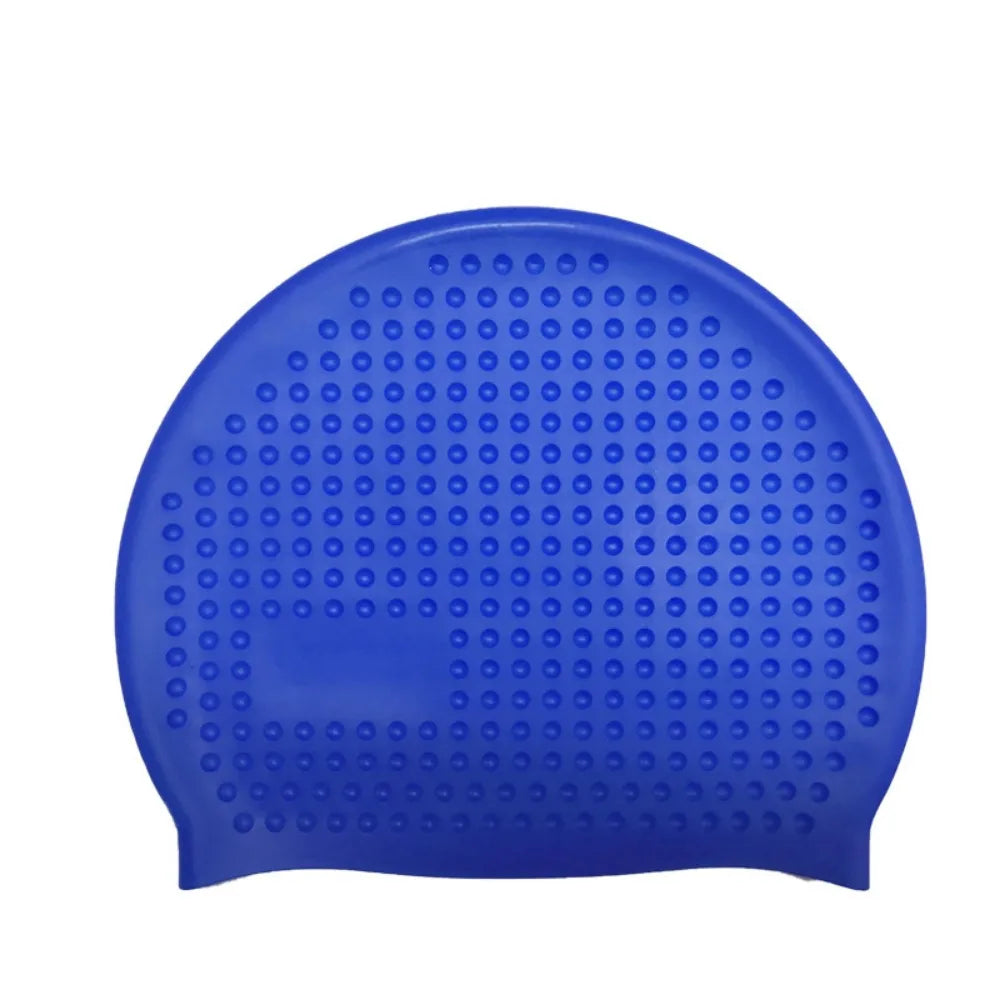 Non-Slip Silicone Swim Cap – Plus Size Waterproof Bathing Cap Silicone Swim Cap Axl Blue