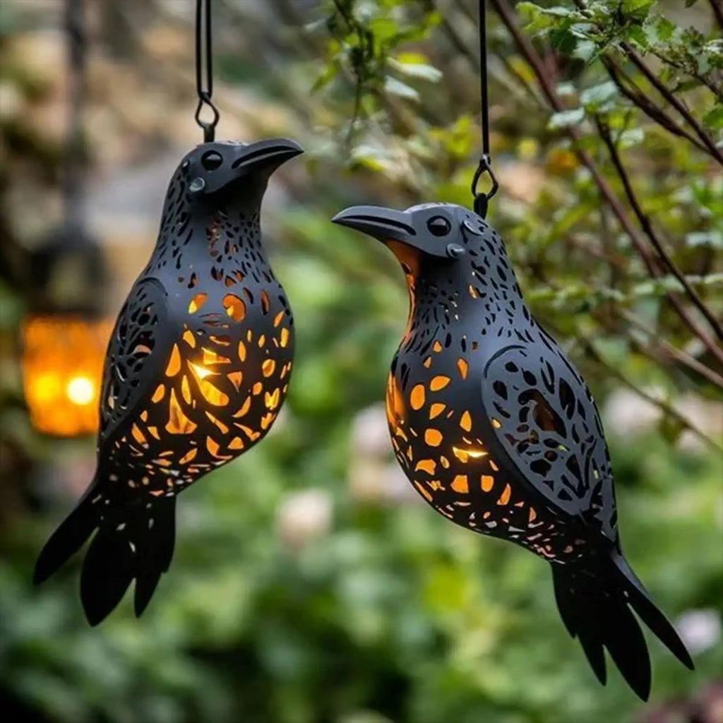 3D Gothic Crow Lantern – Hangable Raven Decor Light Decorative Hanging Lantern Axl